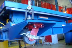 Swivel casters mounted on lift table