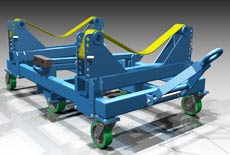 3-D rendering of custom caster for oil processing plant
