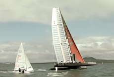 Catamarans on water