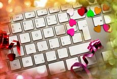 Keyboard with confetti