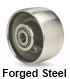 Highest capacity drop forged steel, tensile strength in the 75,000 psi range.