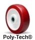 90A polyurethane mechanically bonded to polypropylene core.