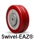 Twin wheel liquid cast polyurethane on aluminum core.