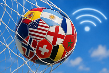 Soccer Ball Scoring Goal at World Cup