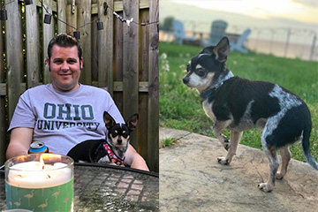 Hamilton Caster Employee Chris with his dog Ollie