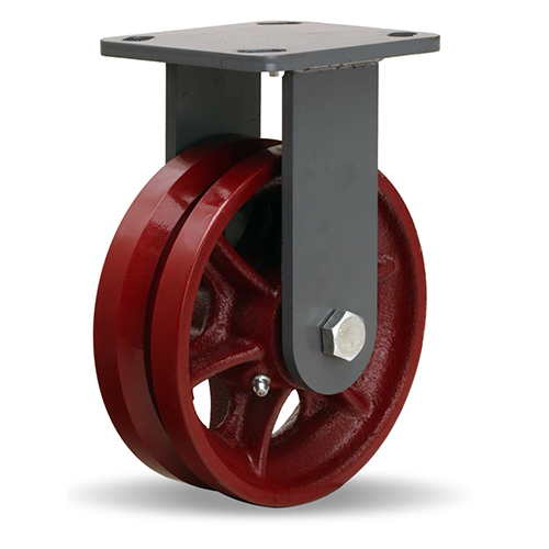 6 x 2 Swivel Caster 7/8 V-Groove Ductile Steel Wheel (2)& Rigid (2) 1500lb Ea